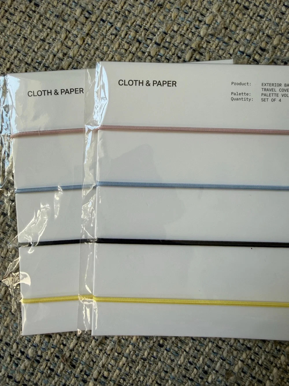 Cloth and Paper Exterior Bands for Travel Cover